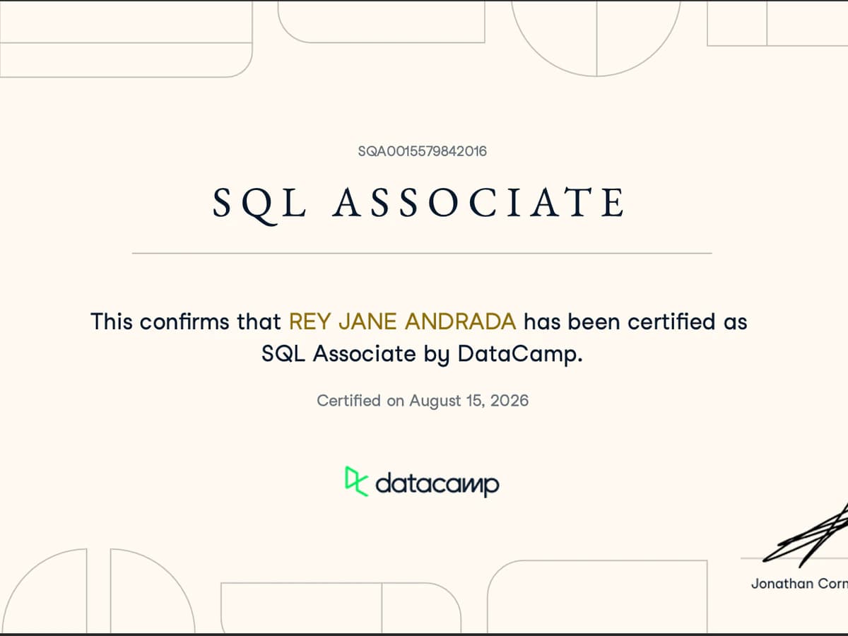 DataCamp SQL Associate