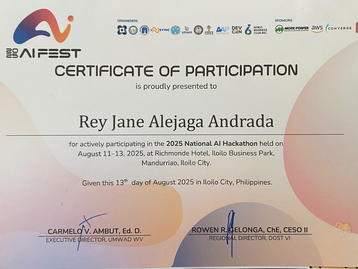 AIFEST certificate